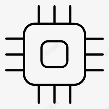 微型芯片微芯片图标图标