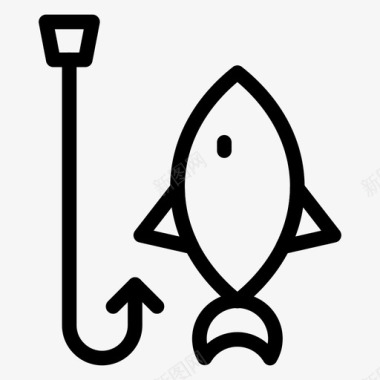 鱼活动钩图标图标