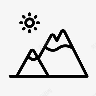 太阳山山水自然图标图标
