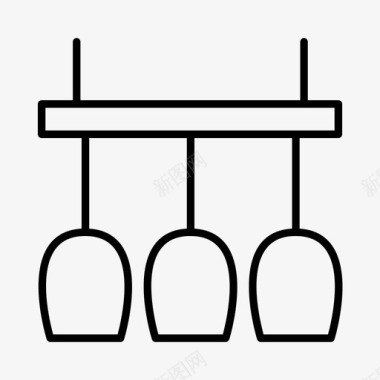 扁平化酒杯挂酒杯酒吧餐厅图标图标