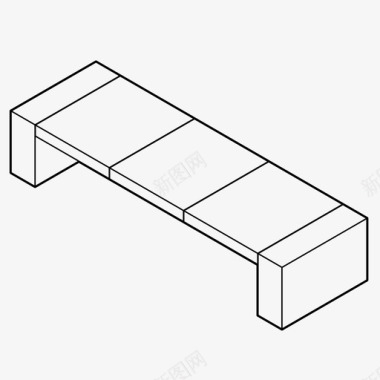 城市之窗家具长凳城市家具公园图标图标