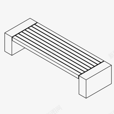 座位牌长凳城市家具公园图标图标