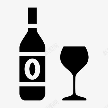 酒瓶酒杯图标图标