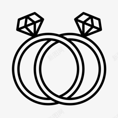 结婚求婚戒指图标图标
