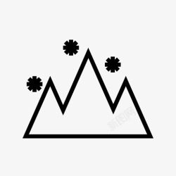 山脉季节雪冰雹山脉图标高清图片