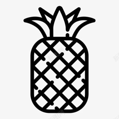 热带水果菠萝菠萝食品水果图标图标