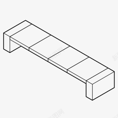 城市之窗家具长凳城市家具公园图标图标