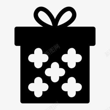 圣诞礼物礼品盒生日礼物庆祝图标图标
