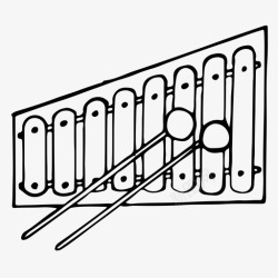 手绘木琴木琴音乐乐器图标高清图片