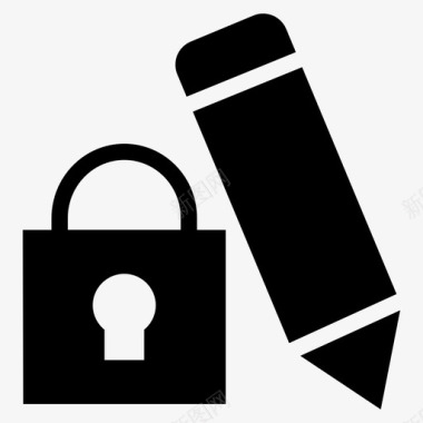公共信息标志安全标志编辑锁访问铅笔图标图标