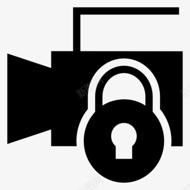公共信息标志安全标志摄像机锁闭路电视设备图标图标