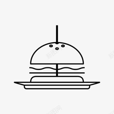 汉堡美国食品包子图标图标