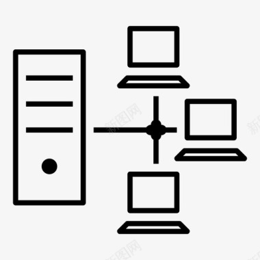 网络社交网络计算机网络服务器连接图标图标