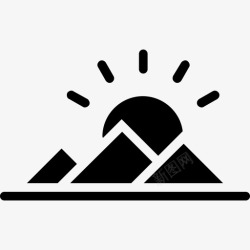 金字山山日落丘陵区山景图标高清图片