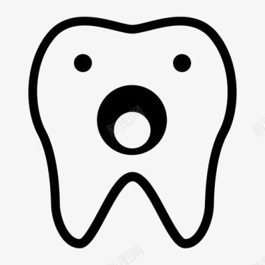 惊讶的牙齿牙齿表情图标图标