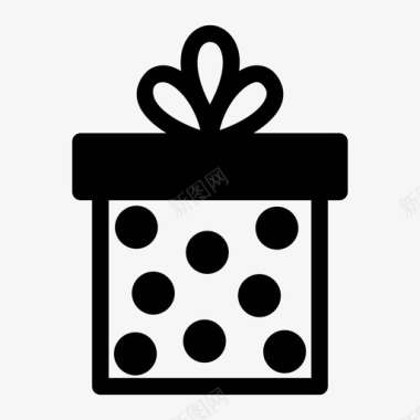 礼物包装飘带礼品盒生日礼物圣诞礼物图标图标