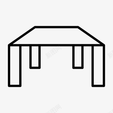 桌子家具侧面图标图标