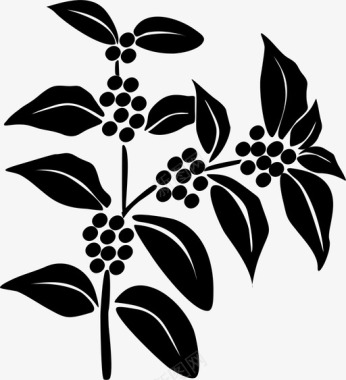 咖啡树咖啡豆植物产品图标图标