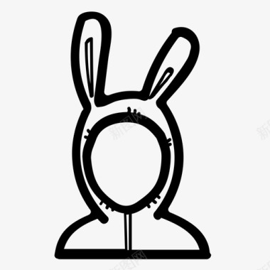 兔子装派对兔子图标图标