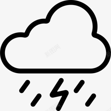 被雷噼暴雨云中有雨雷天气不良现象图标图标