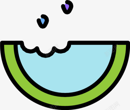 无毒标志西瓜吃食物图标图标