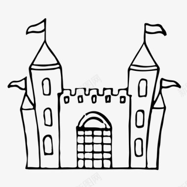城堡房子建筑图标图标
