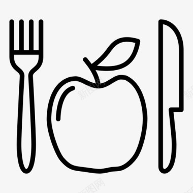 食品苹果餐具图标图标