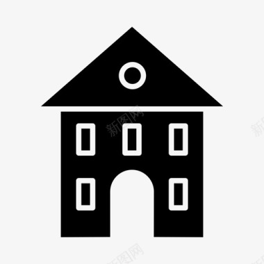 粉块房屋建筑物建筑块图标图标