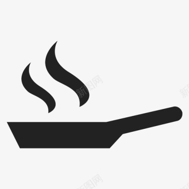 平底锅在火上煮食物热的图标图标