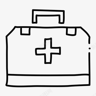 急救箱手绘卫生图标图标