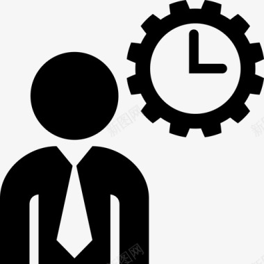 营业时间营业员时钟图标图标