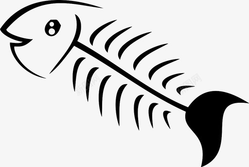 鱼骨头鱼骨图标图标