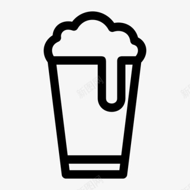 啤酒杯酒吧泡沫图标图标