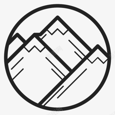 珠穆朗玛峰山峰旅游图标图标
