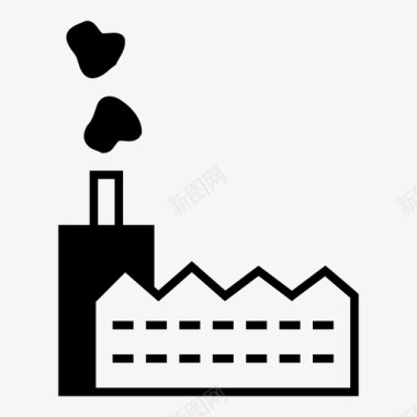 烟雾素材工厂建筑工业图标图标
