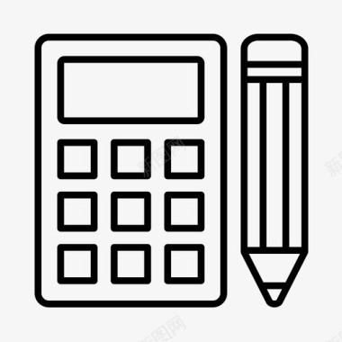 数学标识测量建造者计算器图标图标