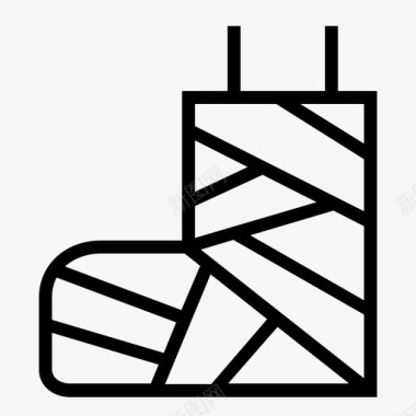 石膏花脚石膏事故绷带图标图标