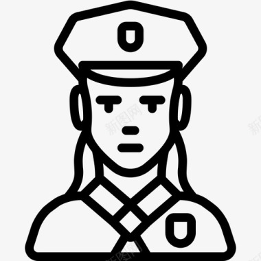 女警官工作职业图标图标