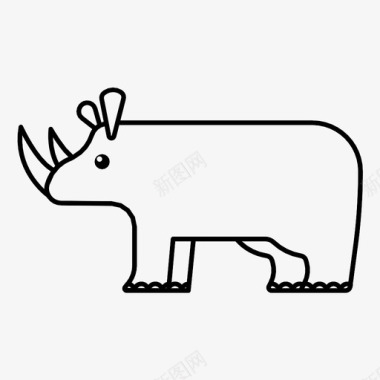 犀牛动物可爱图标图标