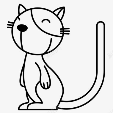 猫u字母表动物图标图标