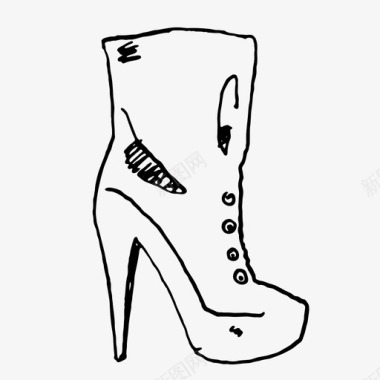 女鞋高跟踝靴女式女鞋图标图标