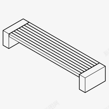 城市之窗家具长凳城市家具公园图标图标