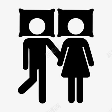 一对夫妇在床上爱性图标图标
