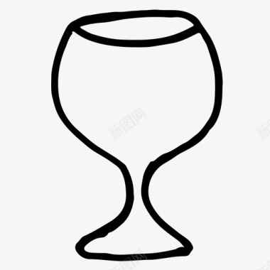 酒杯酒精素描图标图标