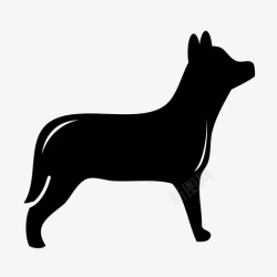 黑色的猎犬狗动物黑色图标高清图片