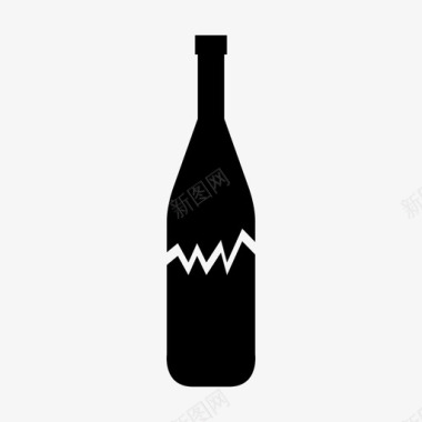 破瓶饮料葡萄酒图标图标