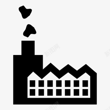 烟雾素材工厂建筑工业图标图标