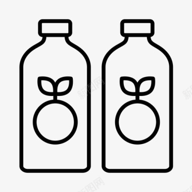瓶装新鲜花园图标图标