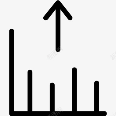 向上的蓝色箭头条形图箭头增加图标图标