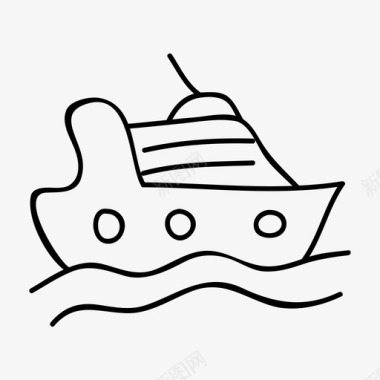 船舶邮轮海运图标图标